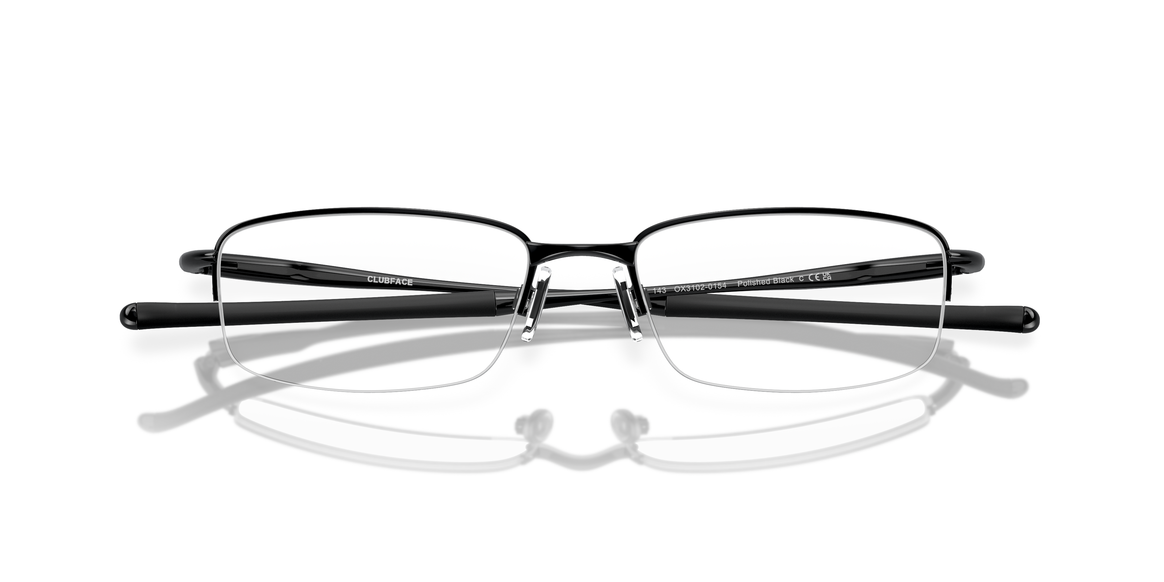 Oakley OX3102 Clubface Rectangle Eyeglasses - Polished Black