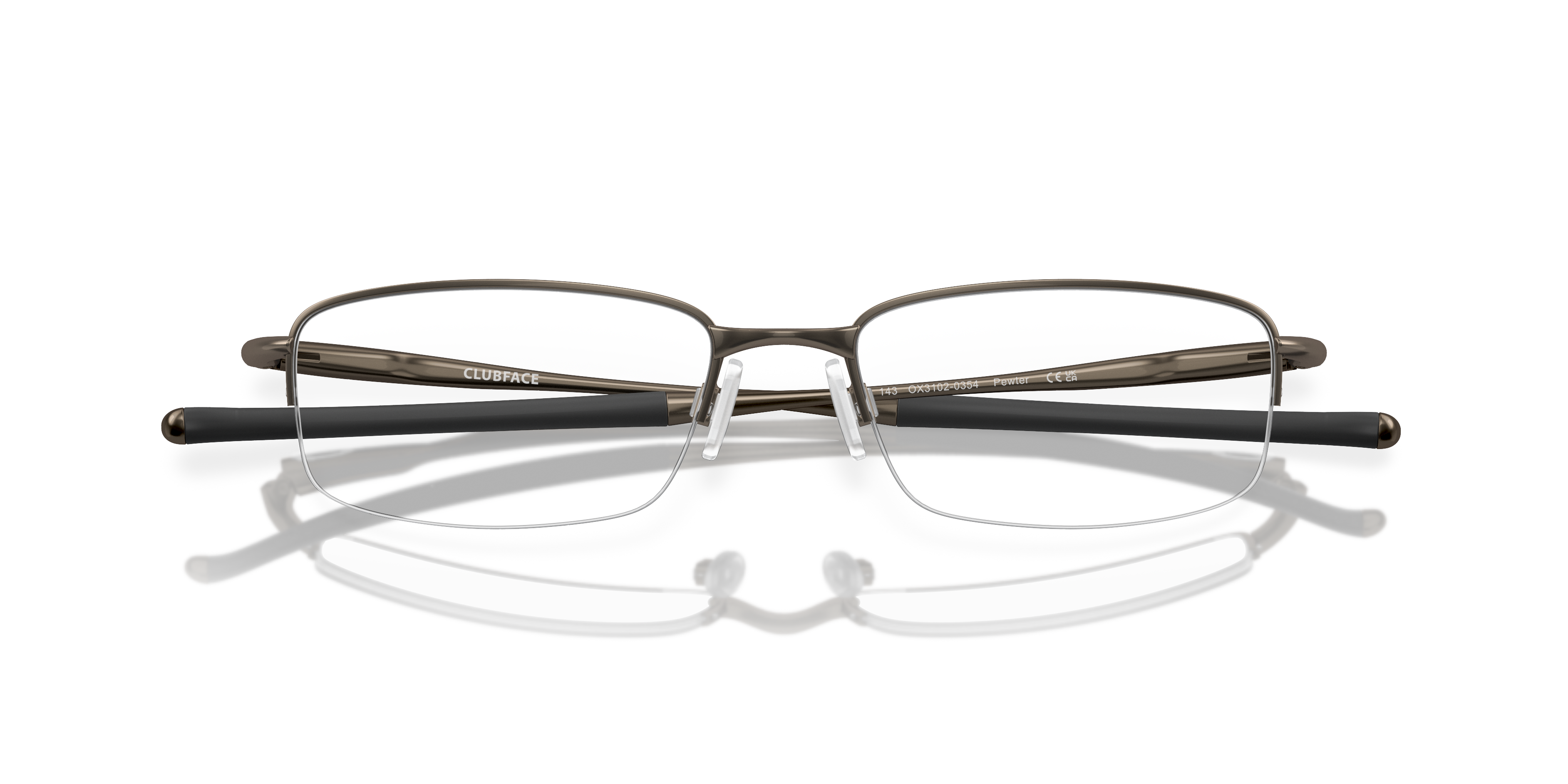 Oakley OX3102 Clubface Rectangle Eyeglasses - Polished Black