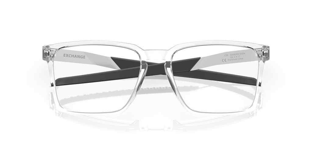 Oakley OX8055 Exchange Rectangle Eyeglasses - Polished Clear