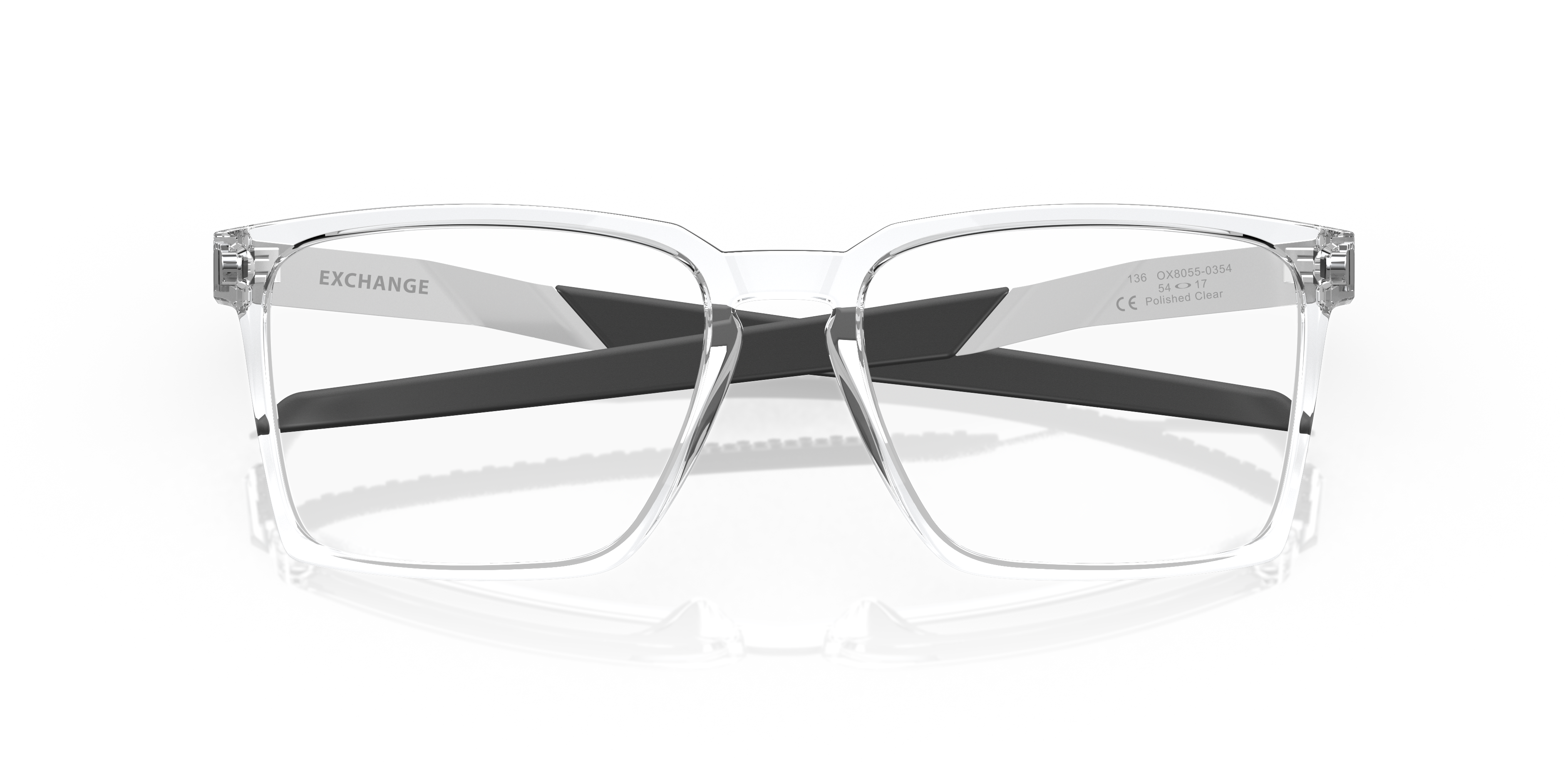 Oakley OX8055 Exchange Rectangle Eyeglasses - Polished Clear