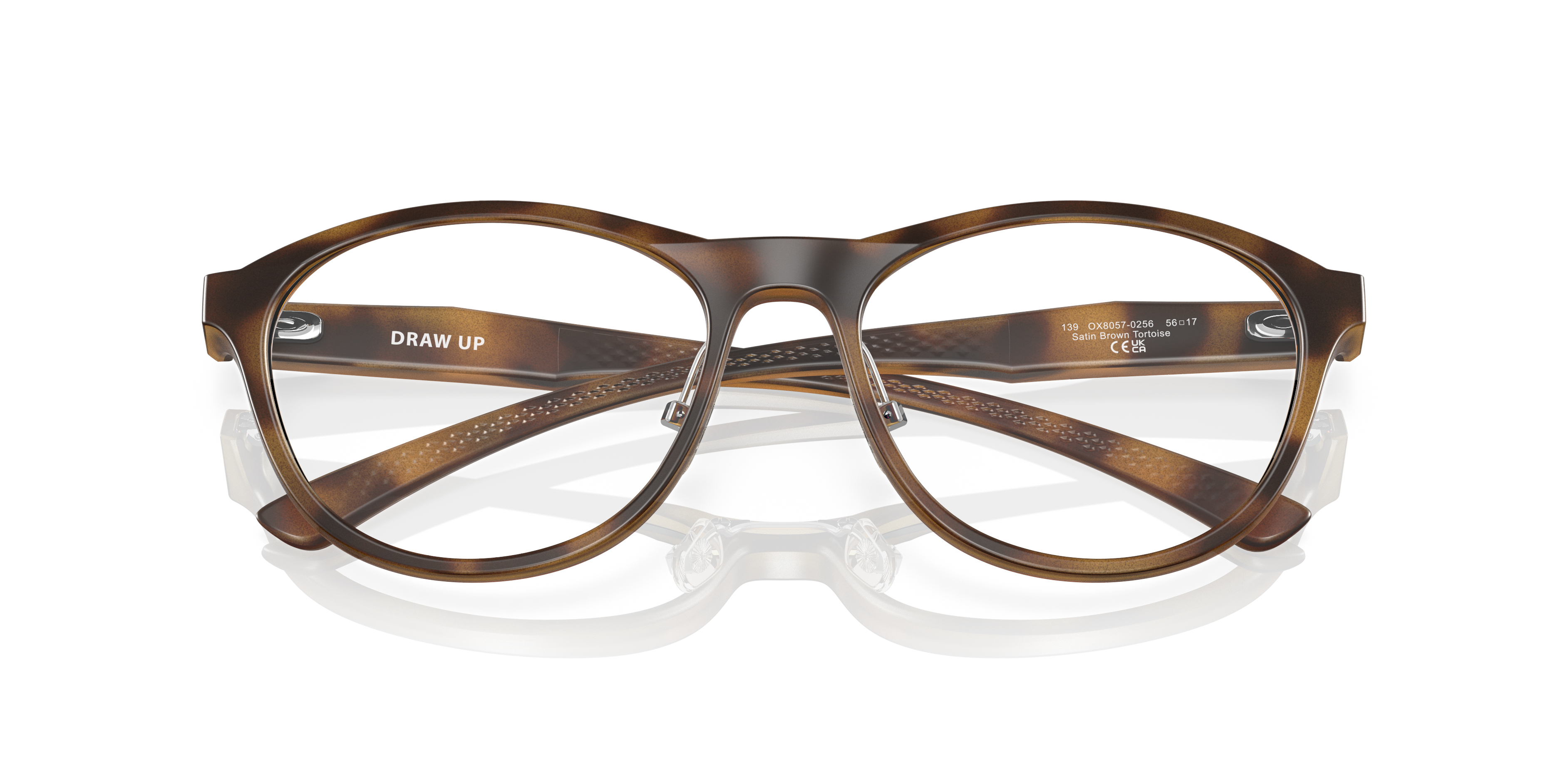 Oakley OX8057 Draw Up Round Eyeglasses - Satin Brown Tortoise