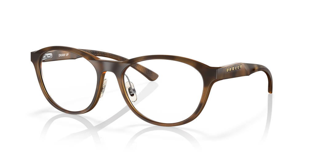 Oakley OX8057 Draw Up Round Eyeglasses - Satin Brown Tortoise