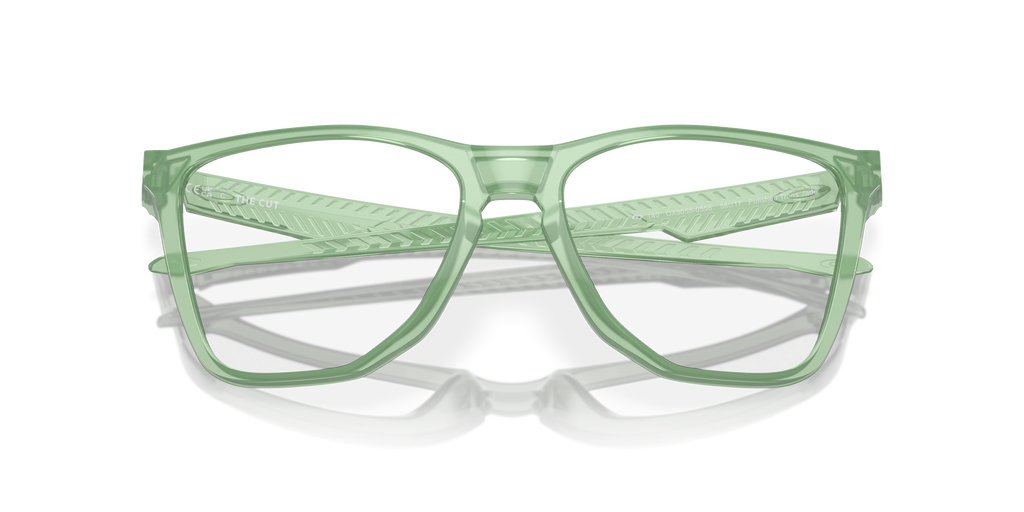 Oakley OX8058 The Cut Square Eyeglasses - Polished Trans Stonewash