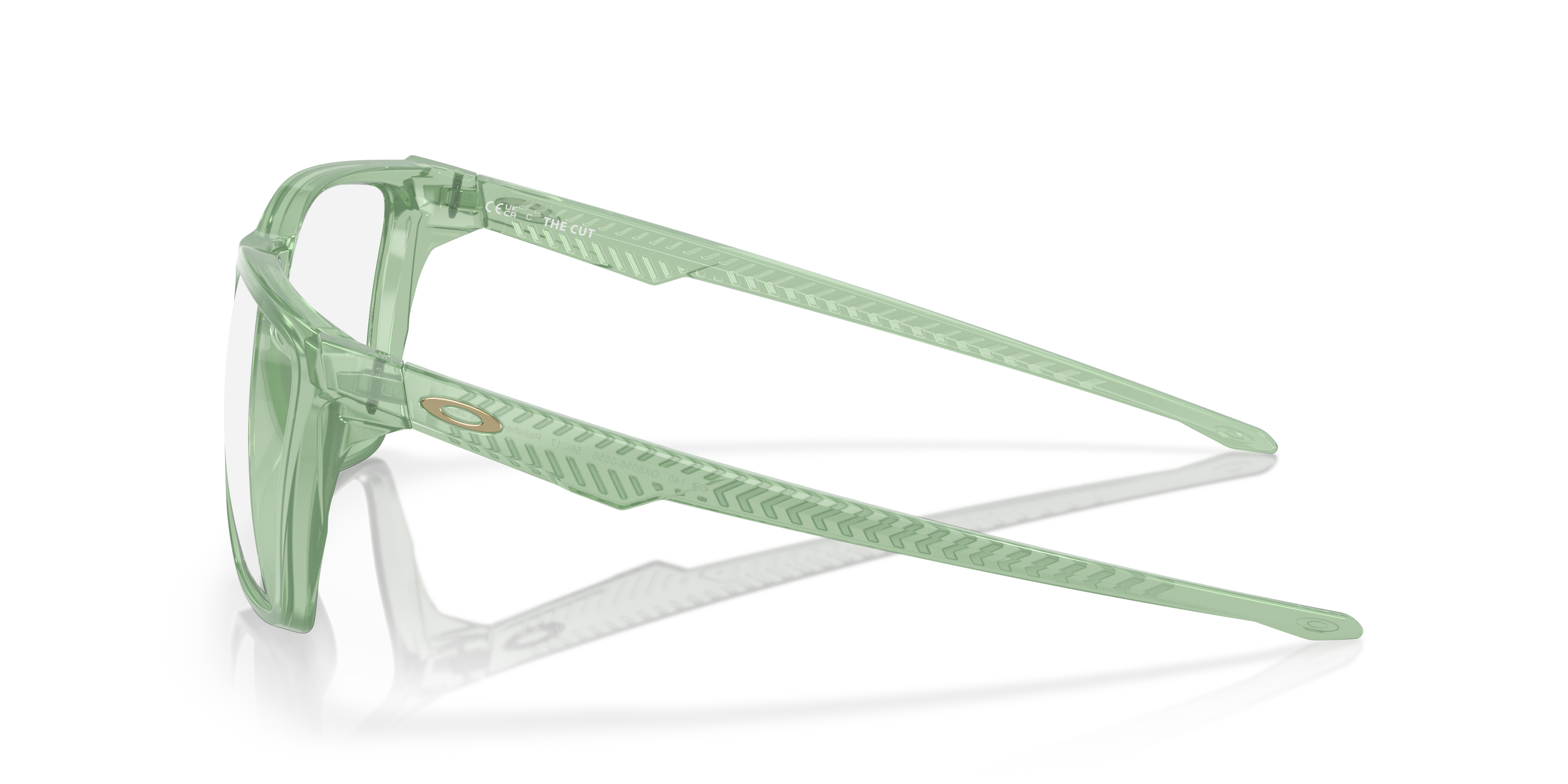 Oakley OX8058 The Cut Square Eyeglasses - Polished Trans Jade