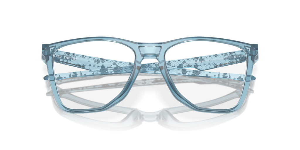Oakley OX8058 The Cut Square Eyeglasses - Polished Trans Jade