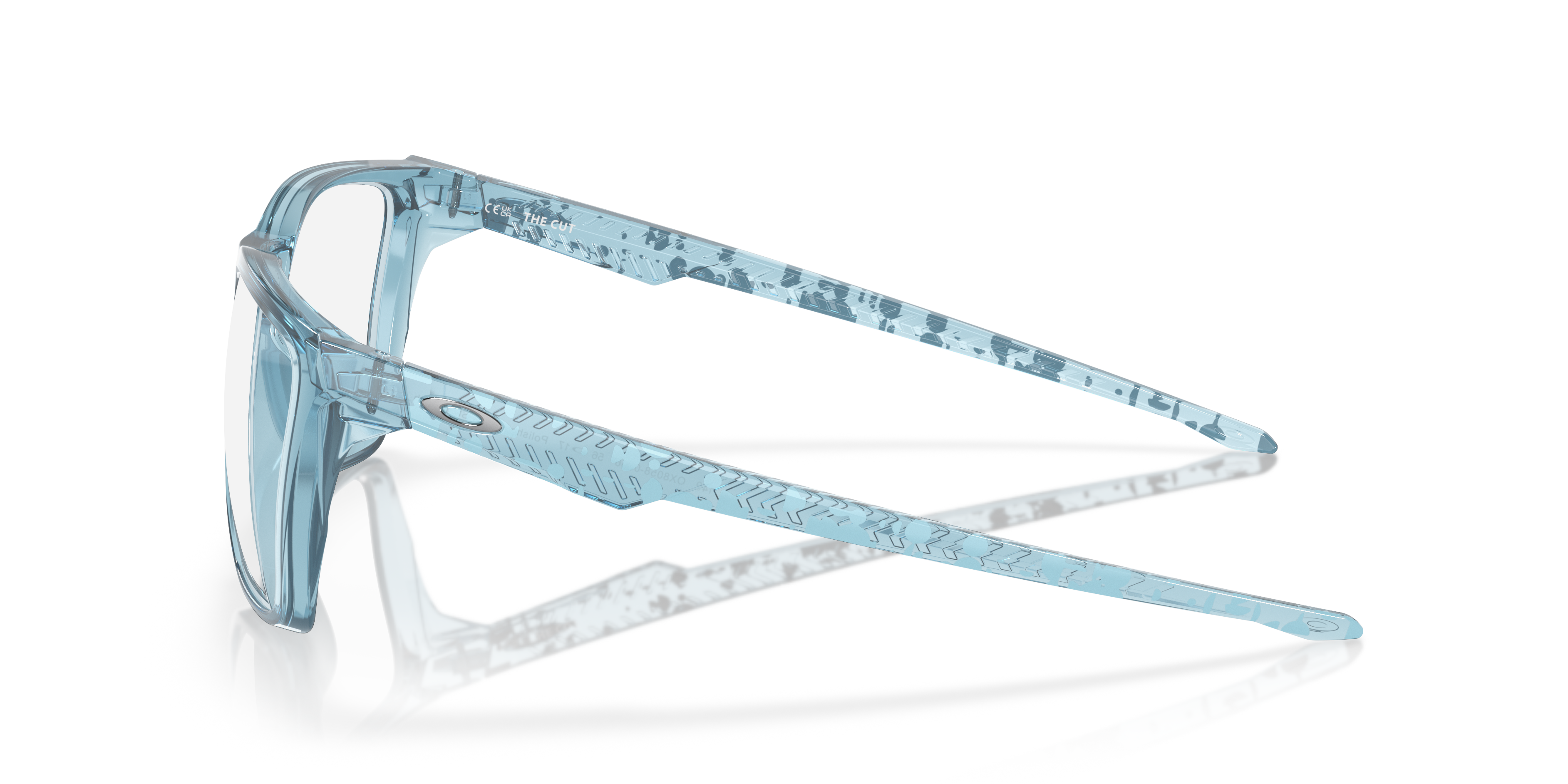 Oakley OX8058 The Cut Square Eyeglasses - Polished Trans Jade