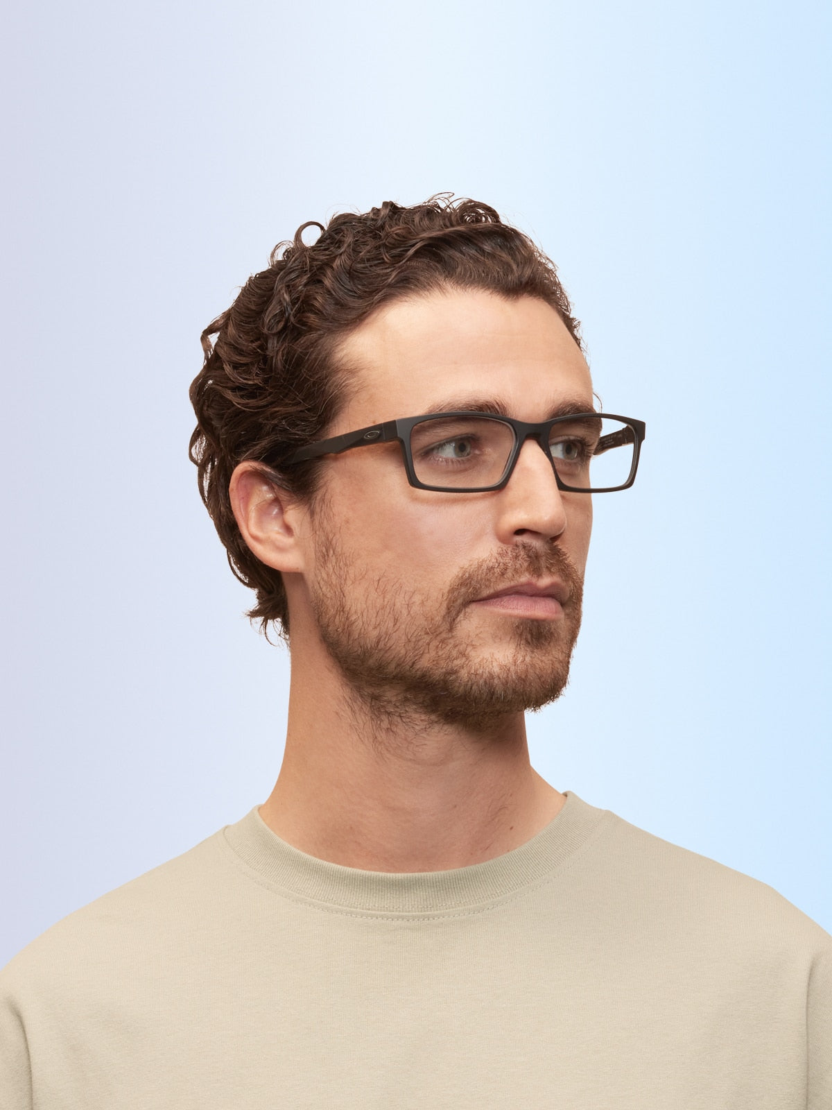 Oakley OX8060 Overhead Rectangle Eyeglasses - Matte Dark Silver Blue Colorshift