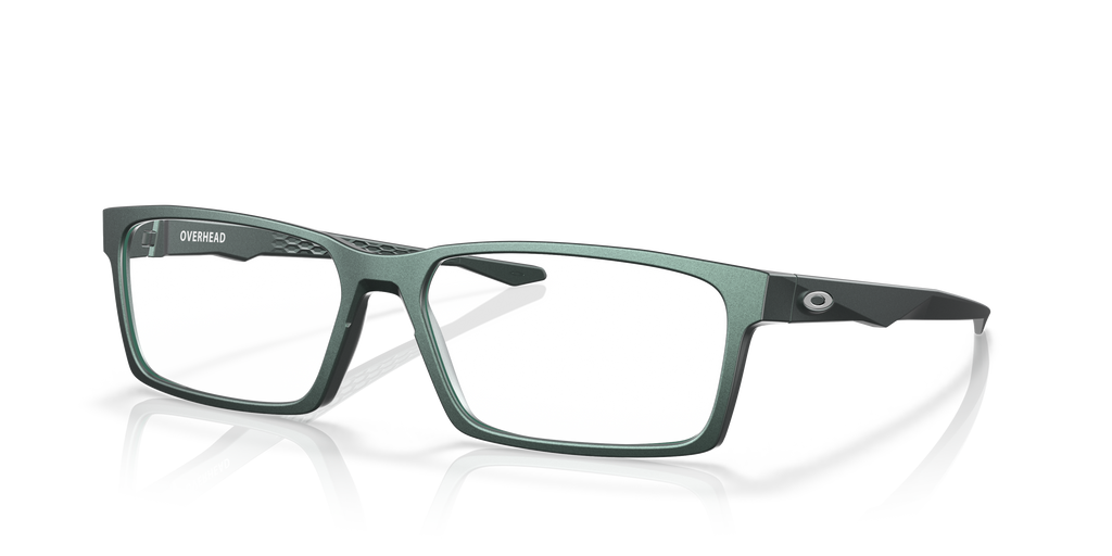 Oakley OX8060 Overhead Rectangle Eyeglasses - Matte Dark Silver Blue Colorshift