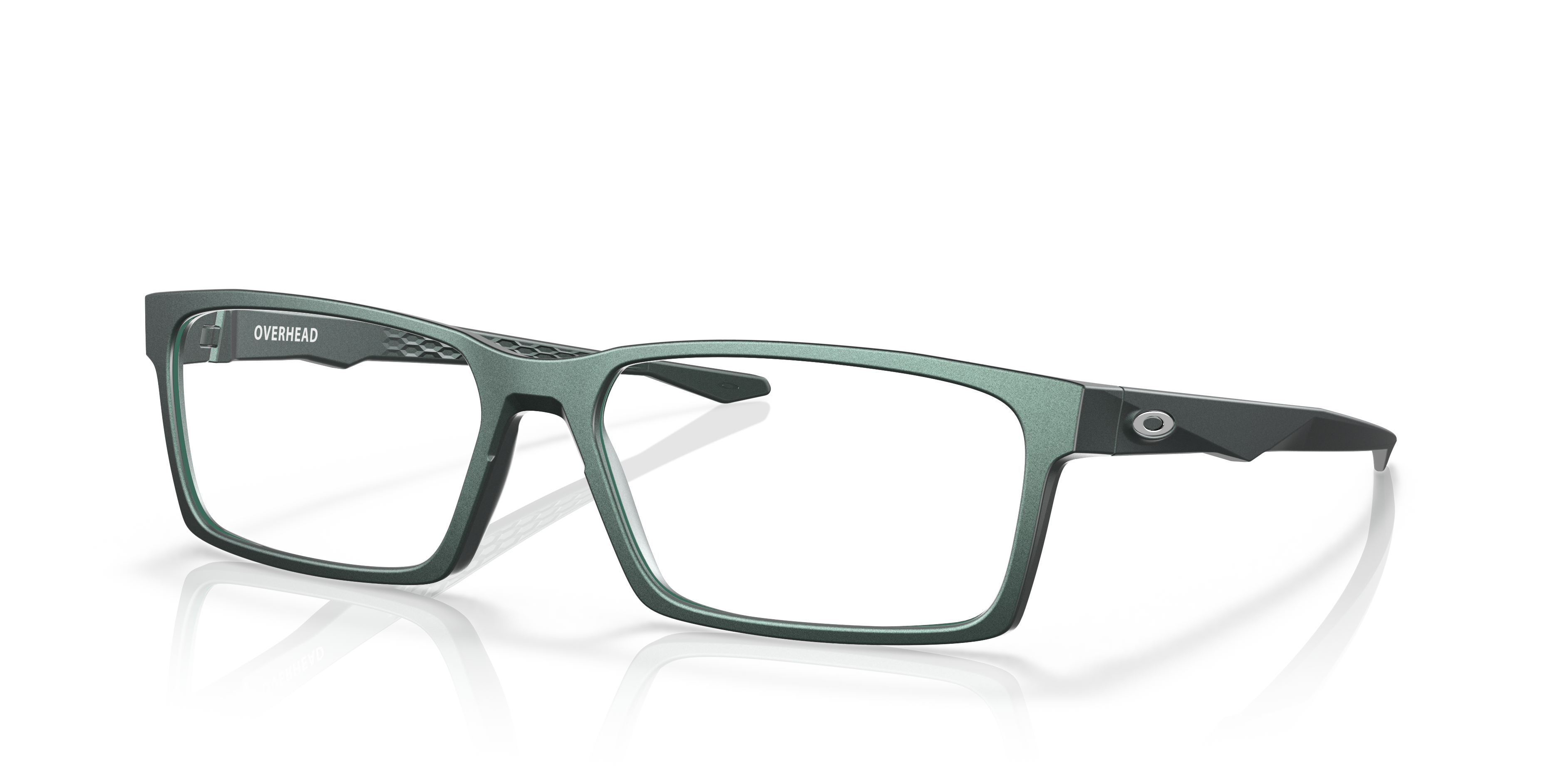 Oakley OX8060 Overhead Rectangle Eyeglasses - Matte Dark Silver Blue Colorshift