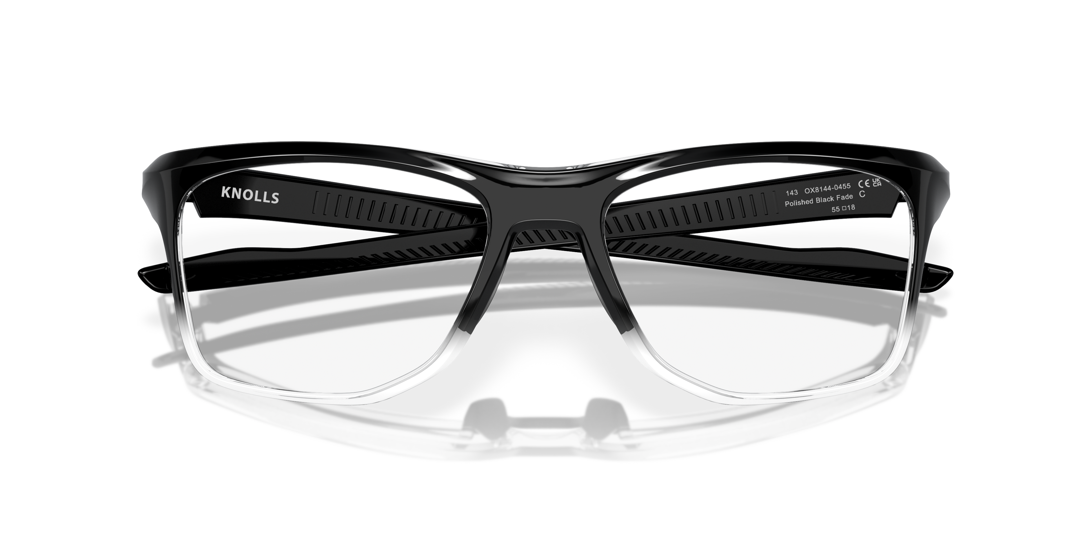 Oakley OX8144 Knolls Rectangle Eyeglasses - Polished Black Fade