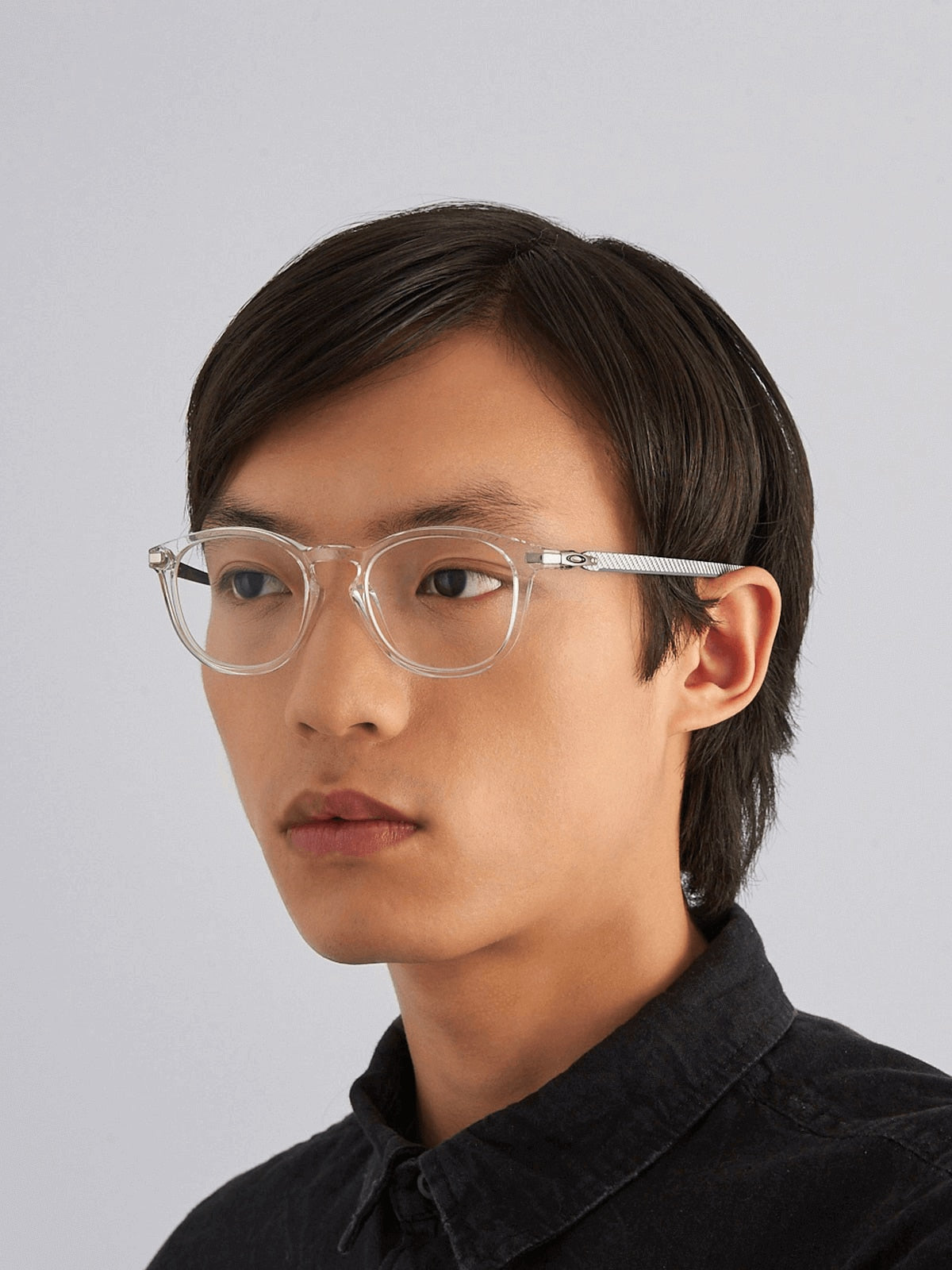 Oakley OX8149 Pitchman R Carbon Round Eyeglasses - Polished Clear