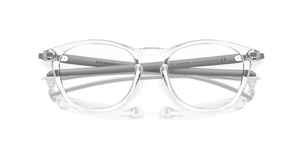 Oakley OX8149 Pitchman R Carbon Round Eyeglasses - Polished Clear