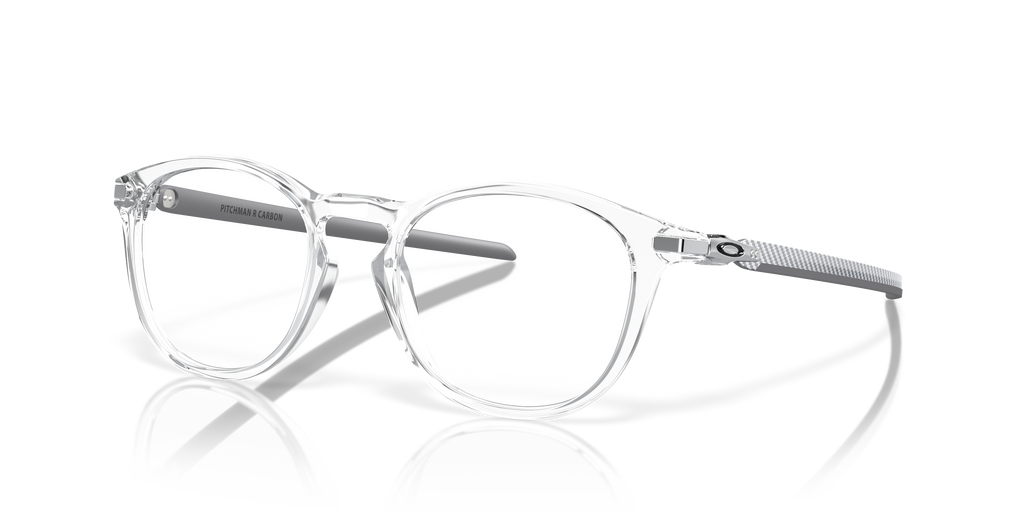 Oakley OX8149 Pitchman R Carbon Round Eyeglasses - Polished Clear