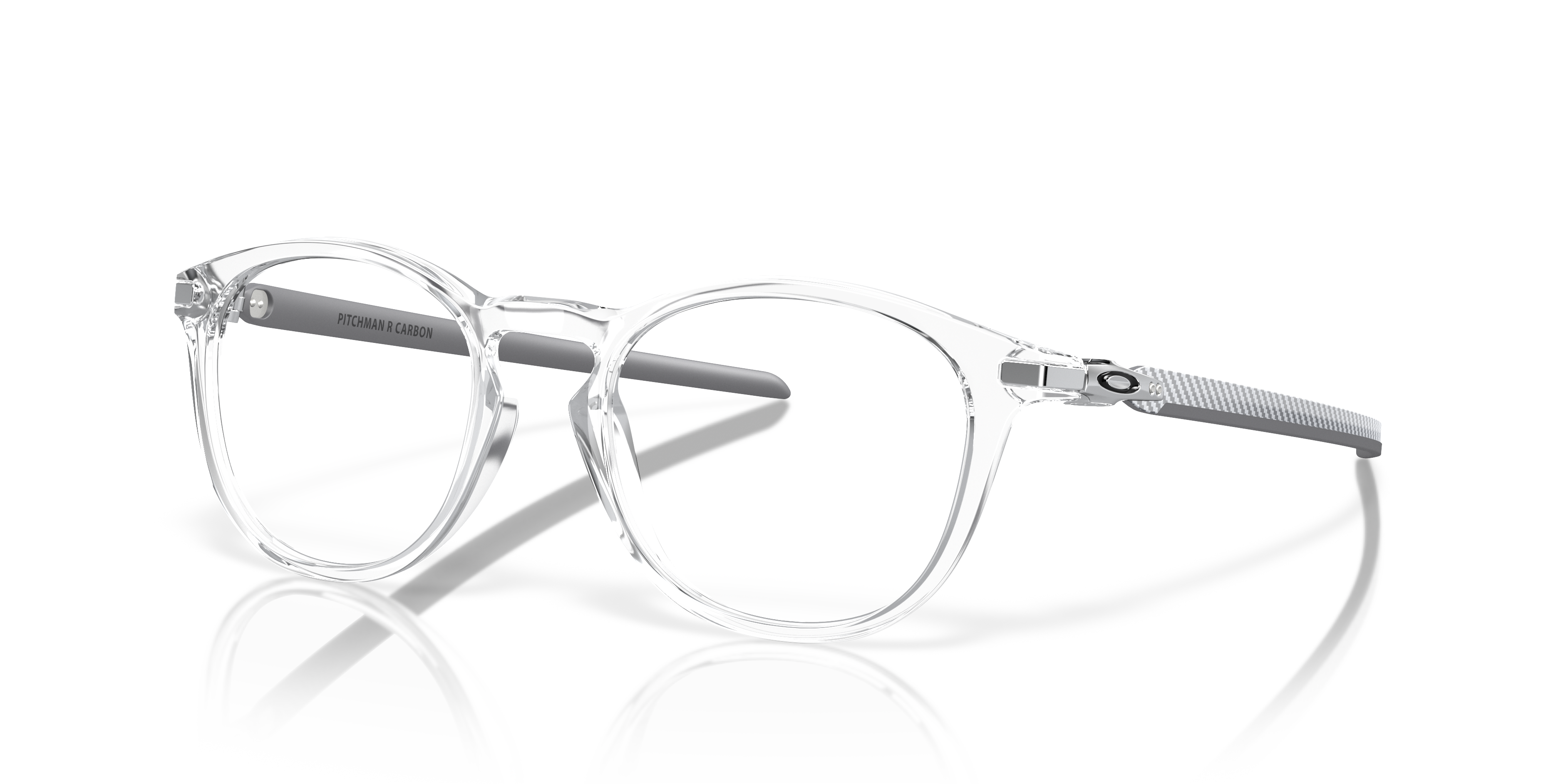 Oakley OX8149 Pitchman R Carbon Round Eyeglasses - Polished Clear