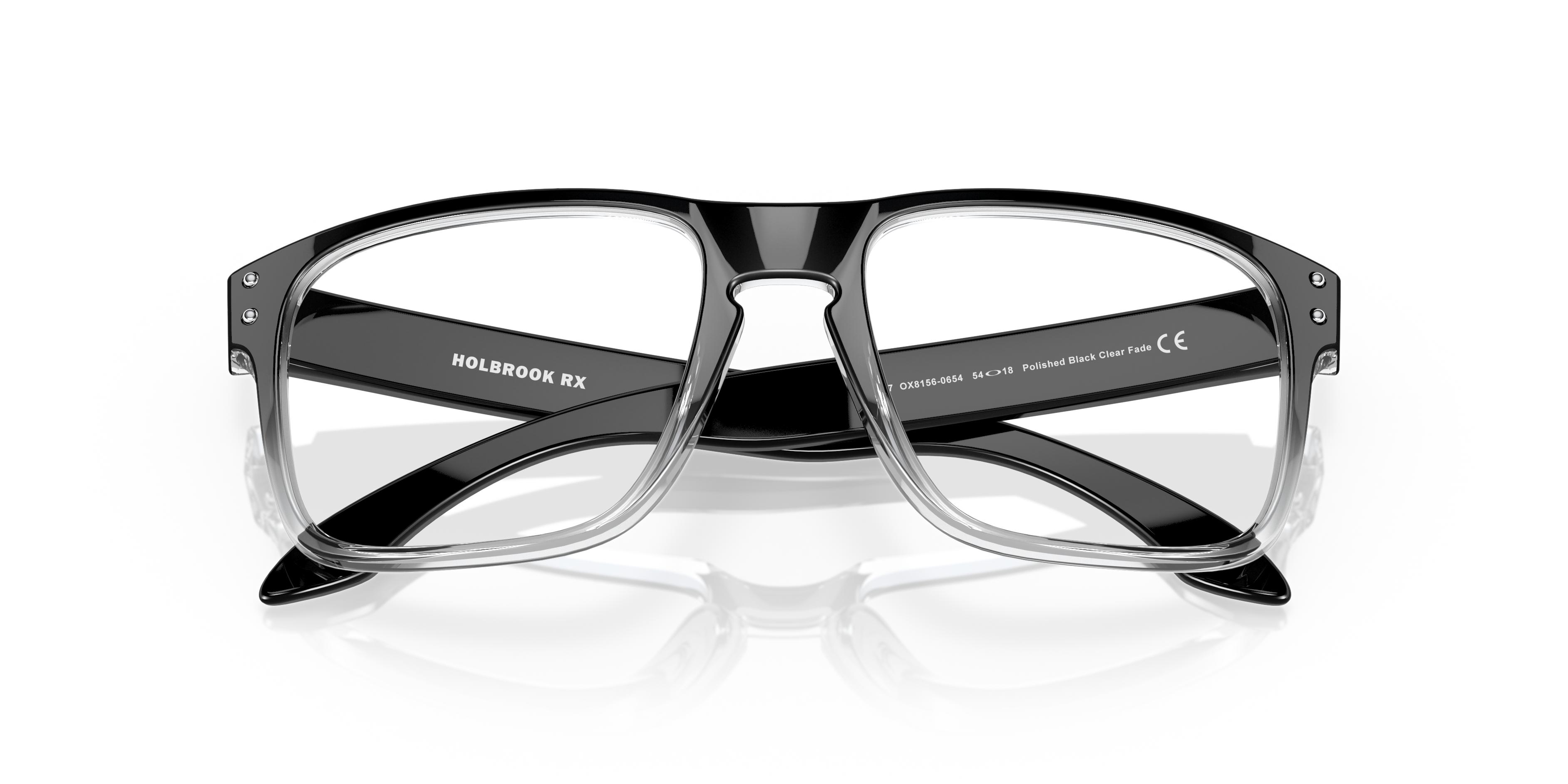 Oakley OX8156 Holbrook Square Eyeglasses - Polished Black Clear Fade