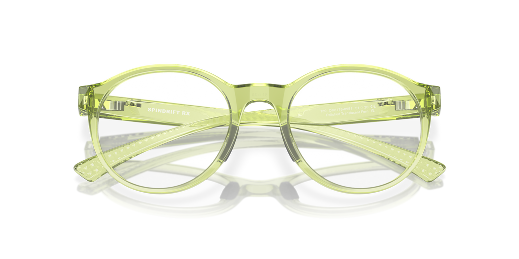 Oakley OX8176 Spindrift Coalesce Collection Round Eyeglasses - Polished Translucent Fern