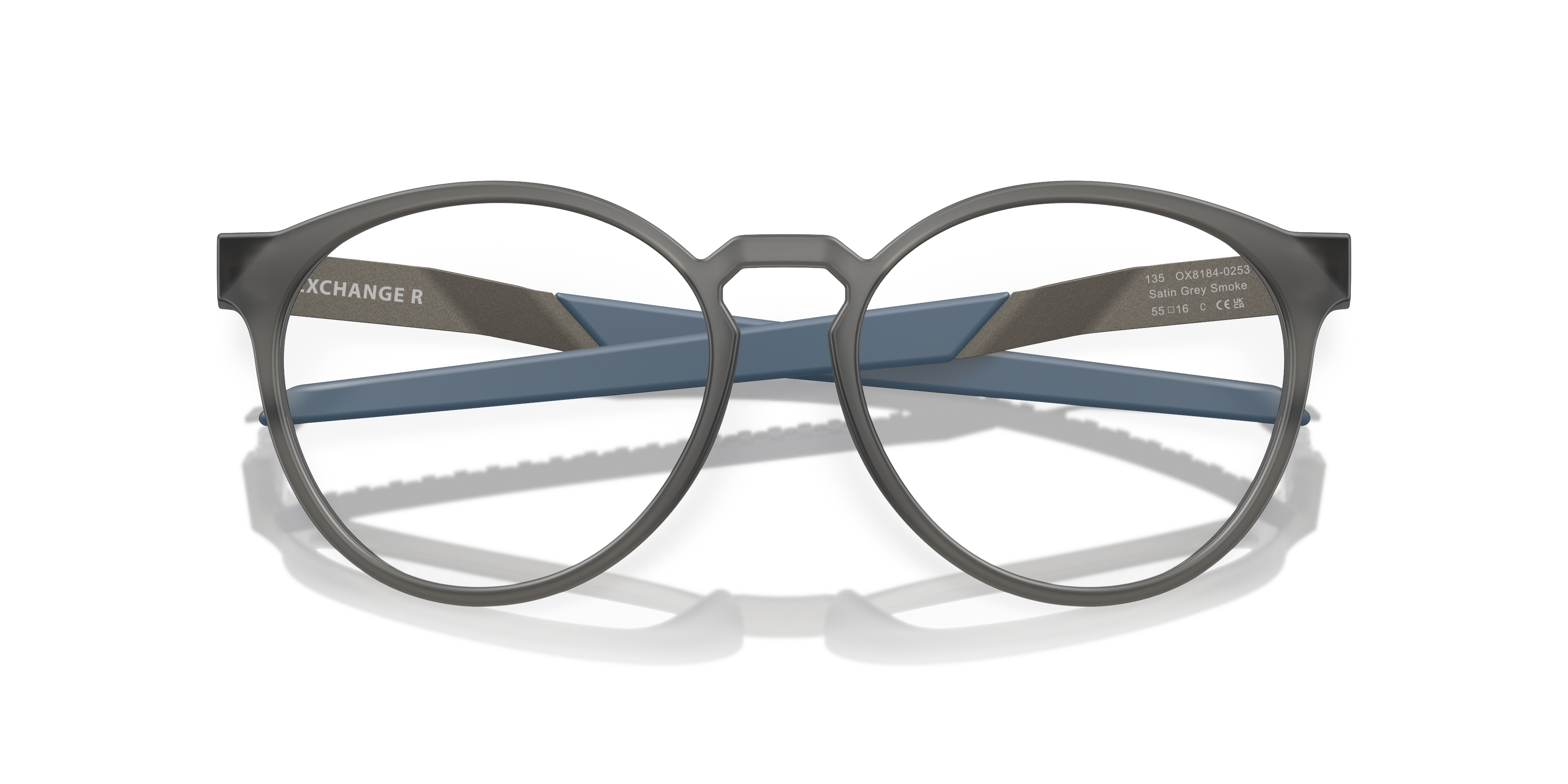 Oakley OX8184 Exchange R Round Eyeglasses - Satin Grey Smoke