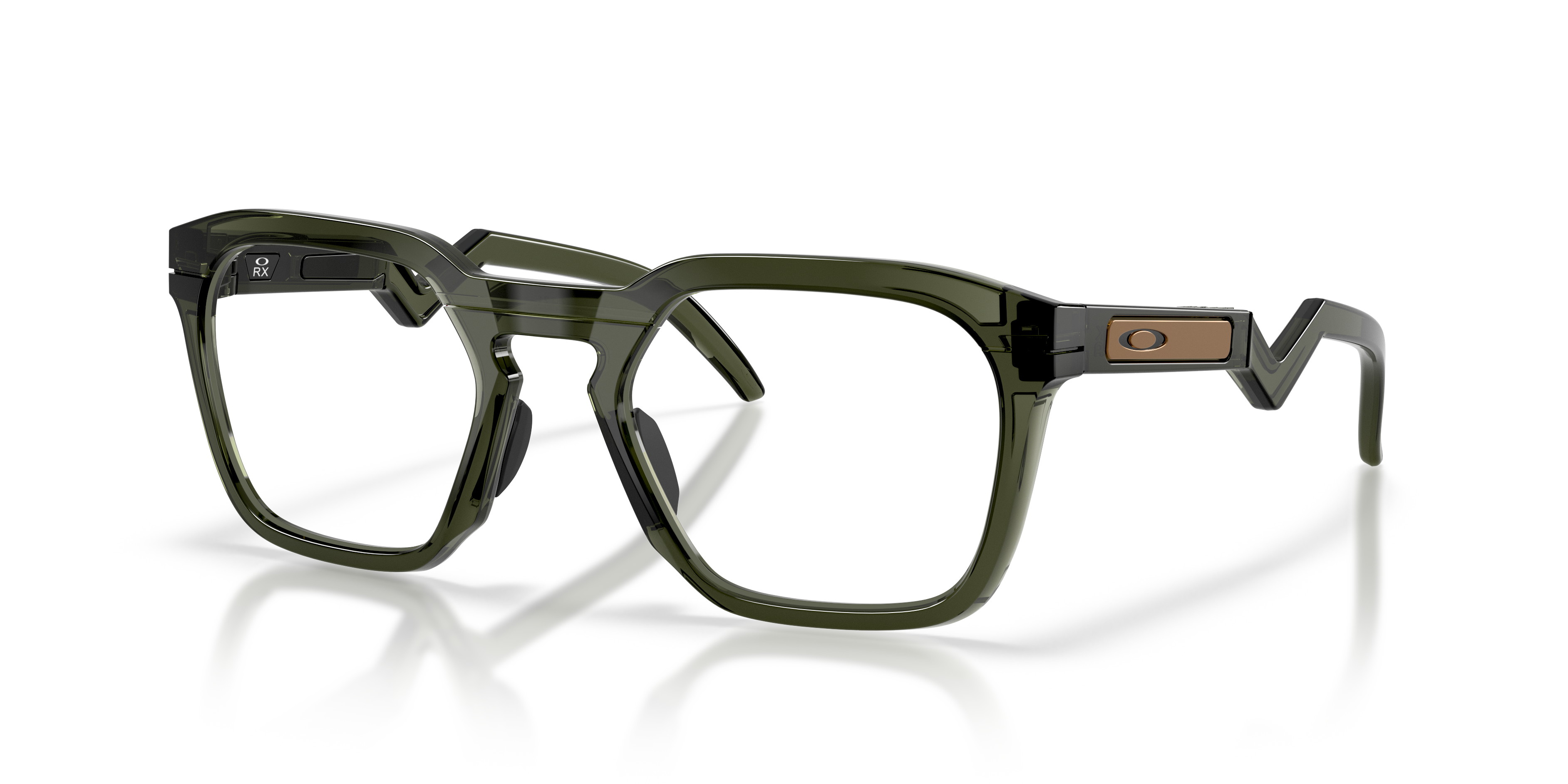 Oakley OX8208 HSTN SQ Square Eyeglasses - Polished Clear